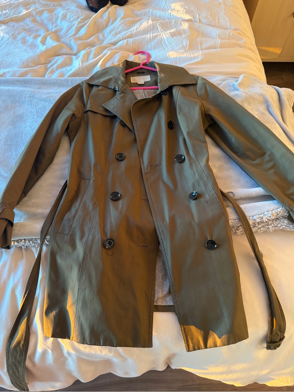 Michael Kors Women's Trench Coat - Olive Green